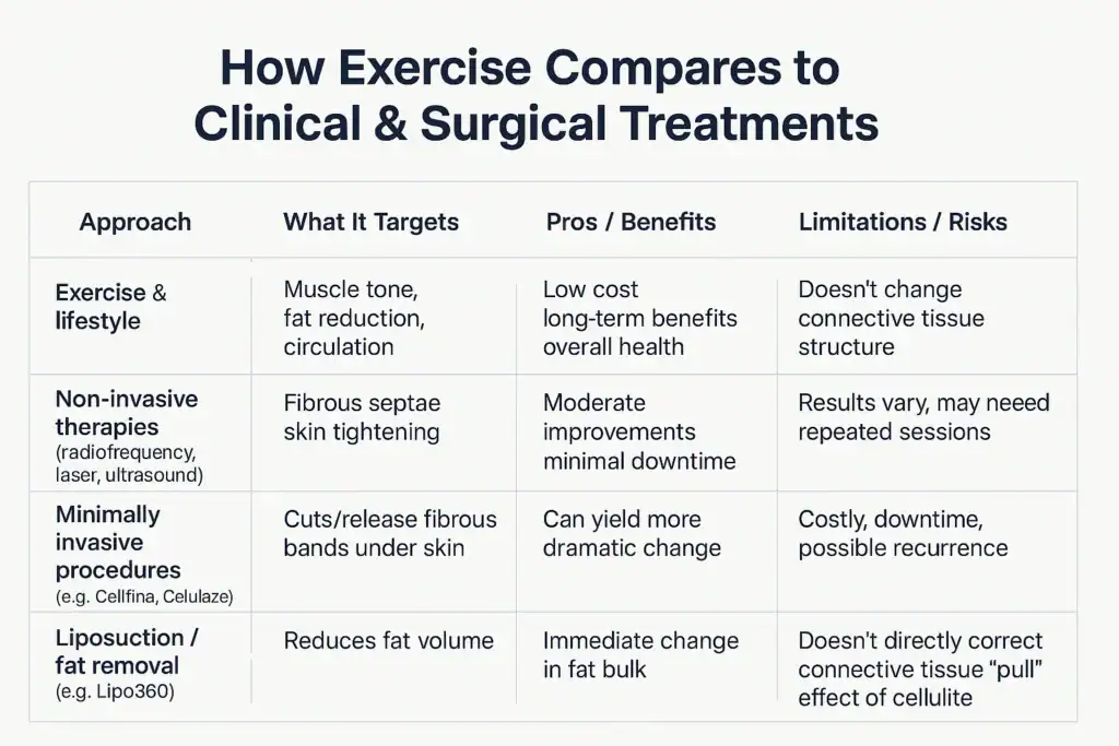 Sculpting Your Bum: Can Toning Exercises Really Reduce Cellulite? 2 How exercise compares to treatments from Lipo 360 Melksham